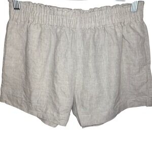 Reformation Mila 100% Linen Elastic Waist Shorts Women's M Pull On Natural Beach